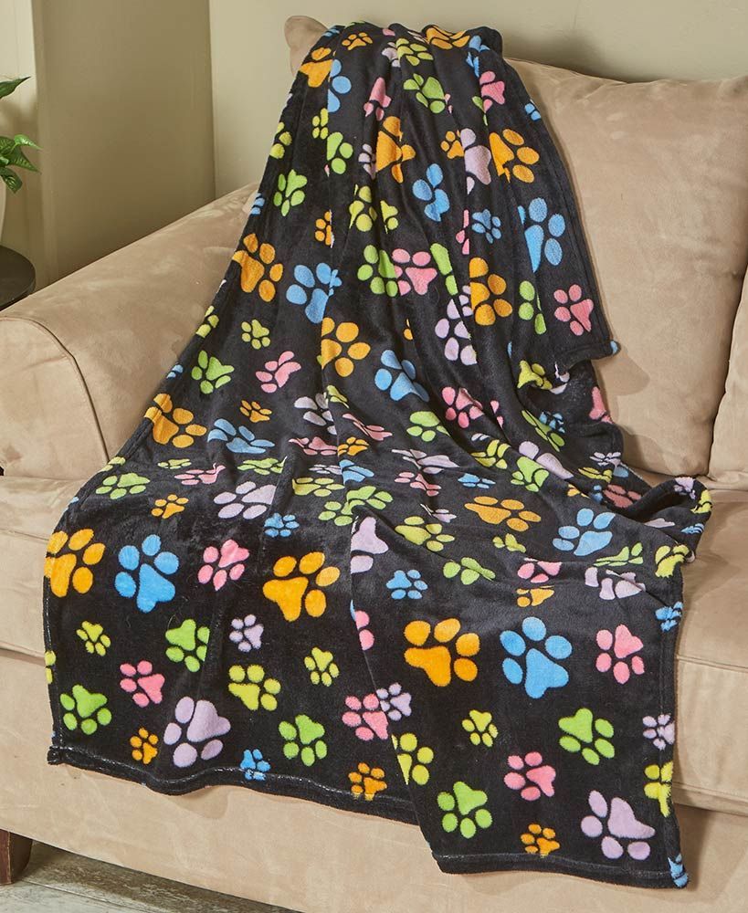 Dog Paw Sherpa Fleece Blanket