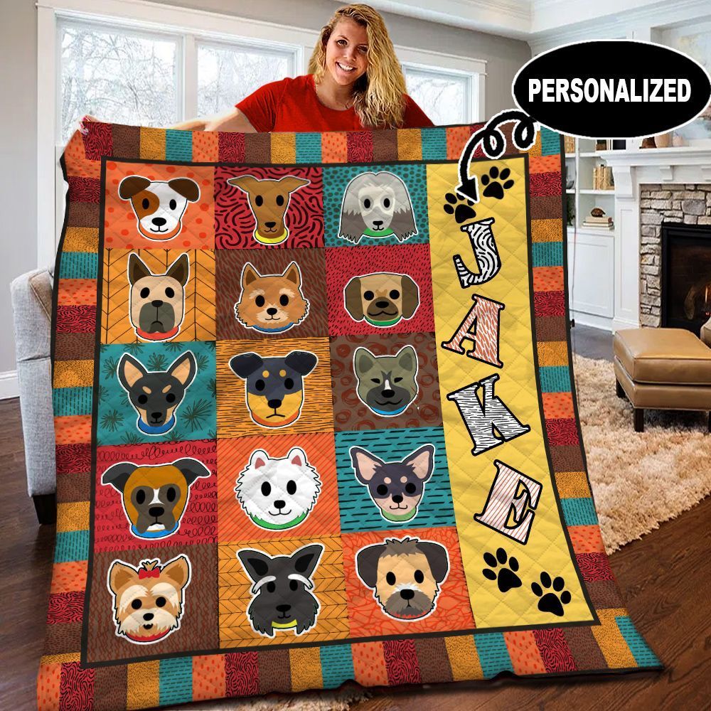 Dog Personalized Quilt Blanket BBB090526HT