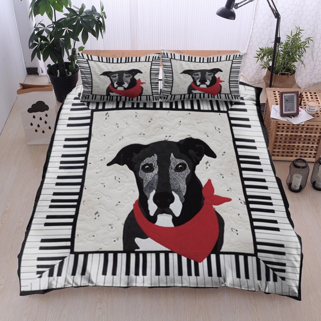 Dog Piano Bedding Set