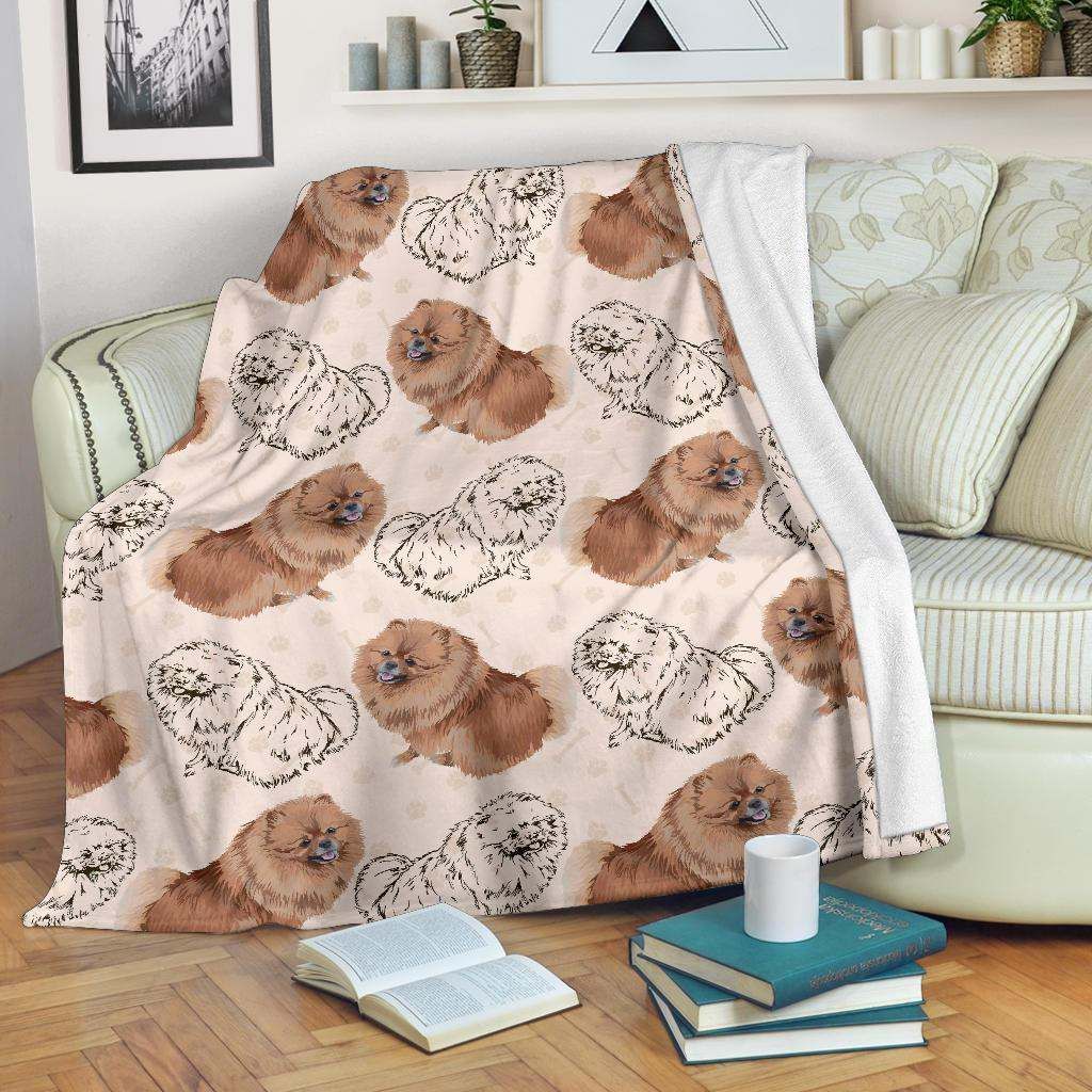 Dog Pomeranian Sherpa Fleece Blanket
