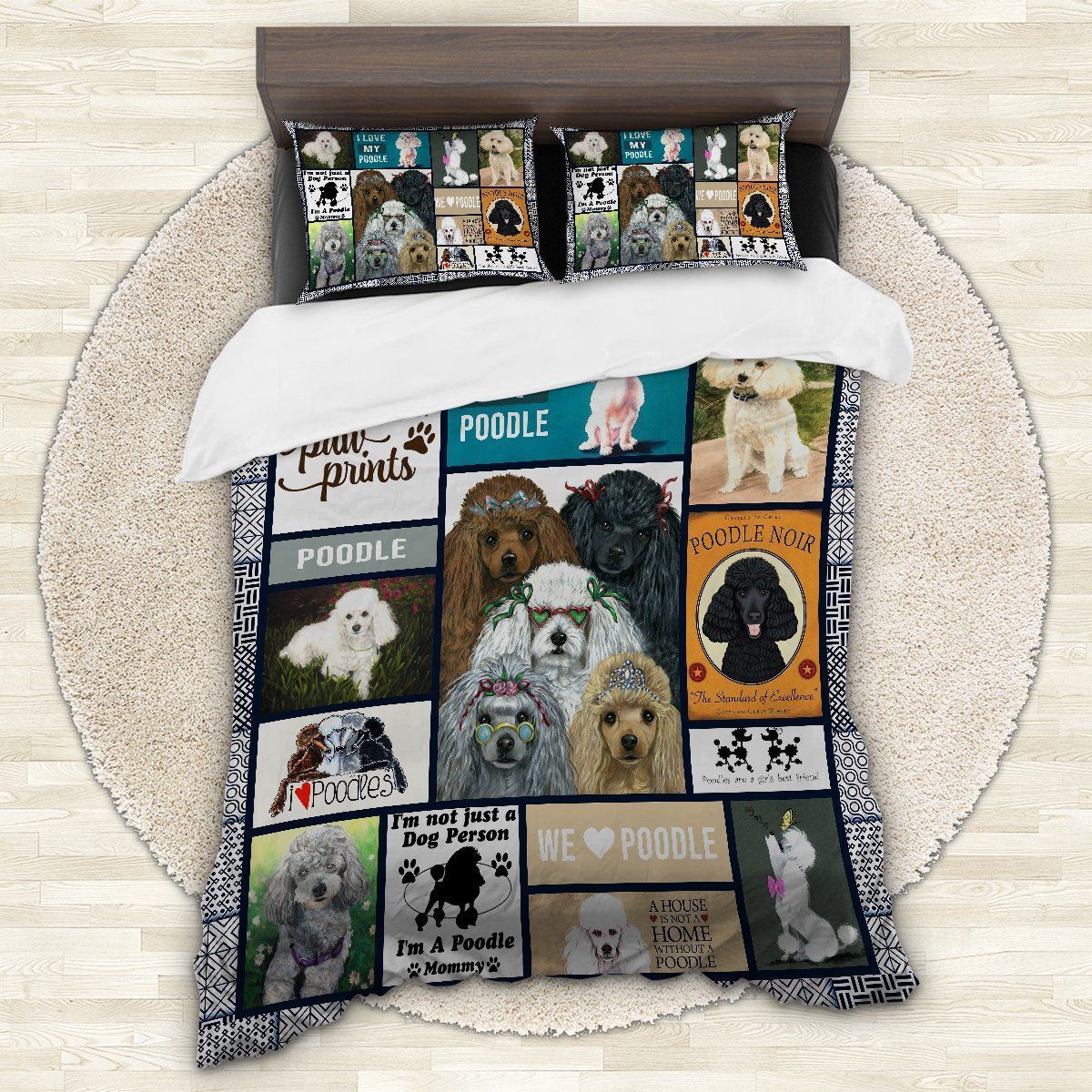 Dog Poodle Bedding Set