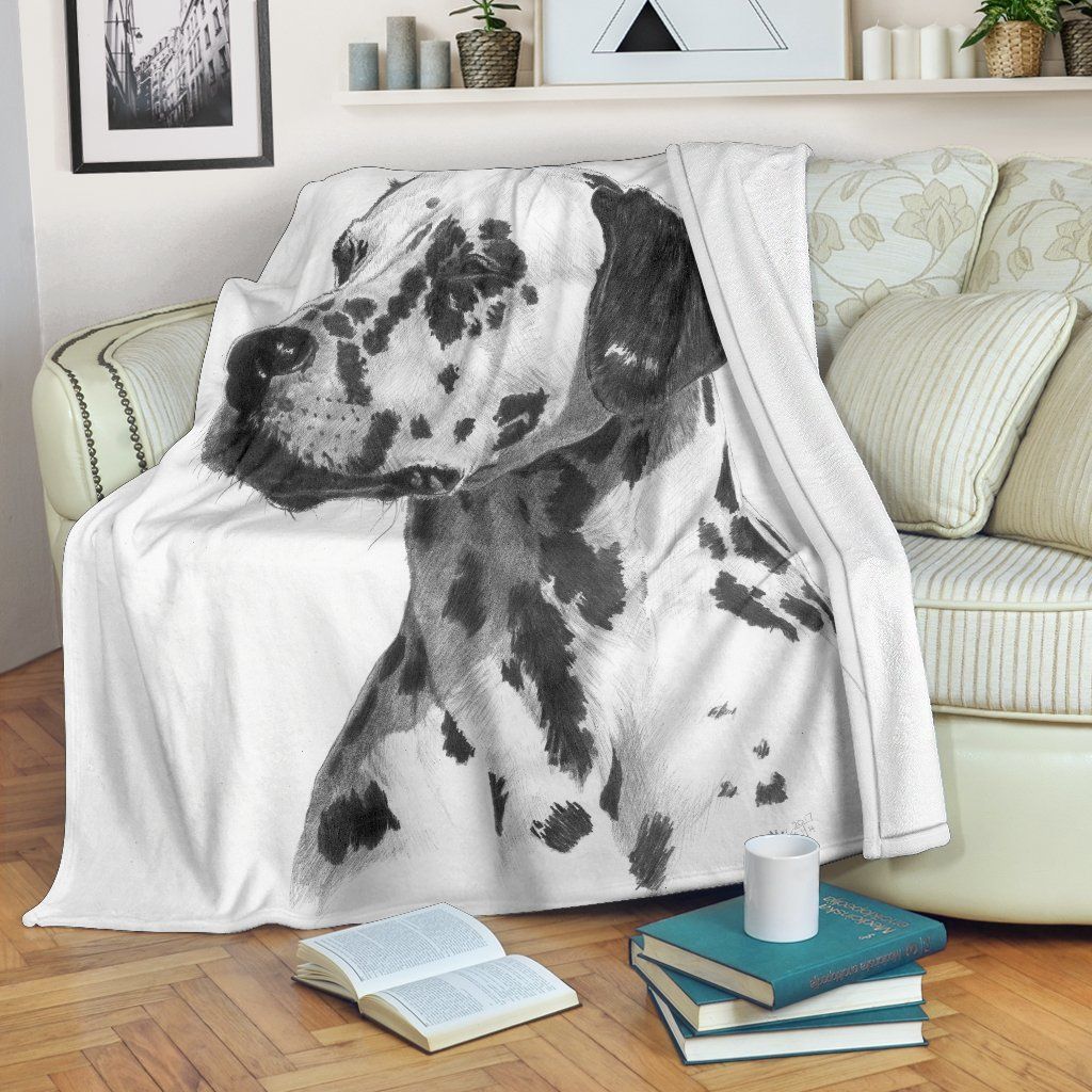 Dog Print Dalmatian Sherpa Fleece Blanket