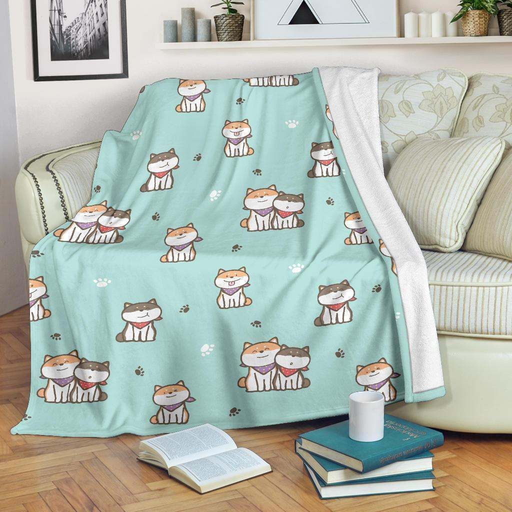 Dog Pupppy Shiba Inu Sherpa Fleece Blanket