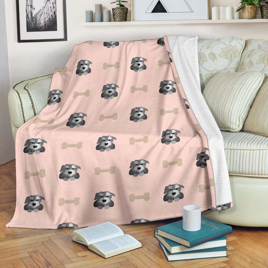 Dog Puppy Schnauzer Sherpa Fleece Blanket