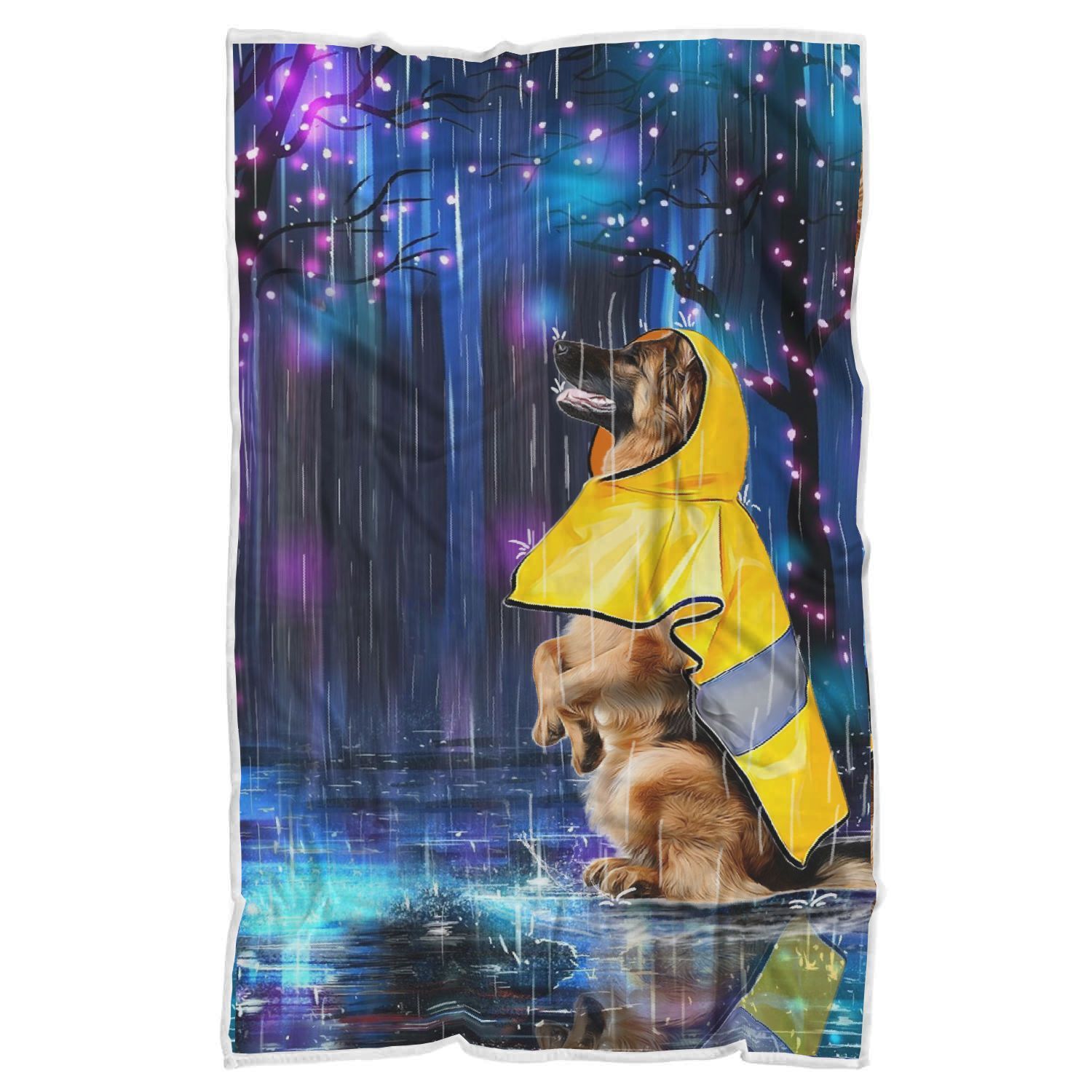 Dog Rain Sherpa Fleece Blanket