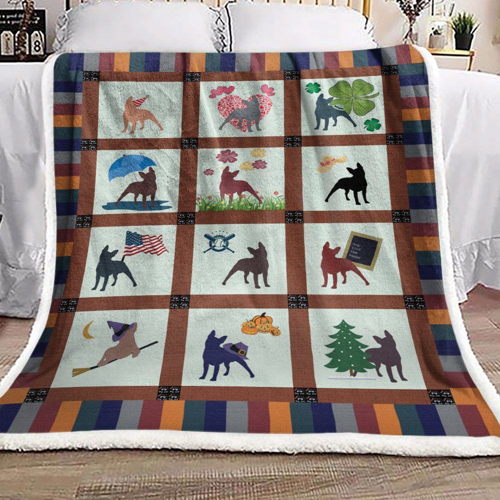 Dog Season Sherpa Fleece Blanket