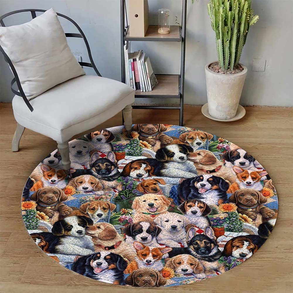 Dog Secret Place Round Carpet