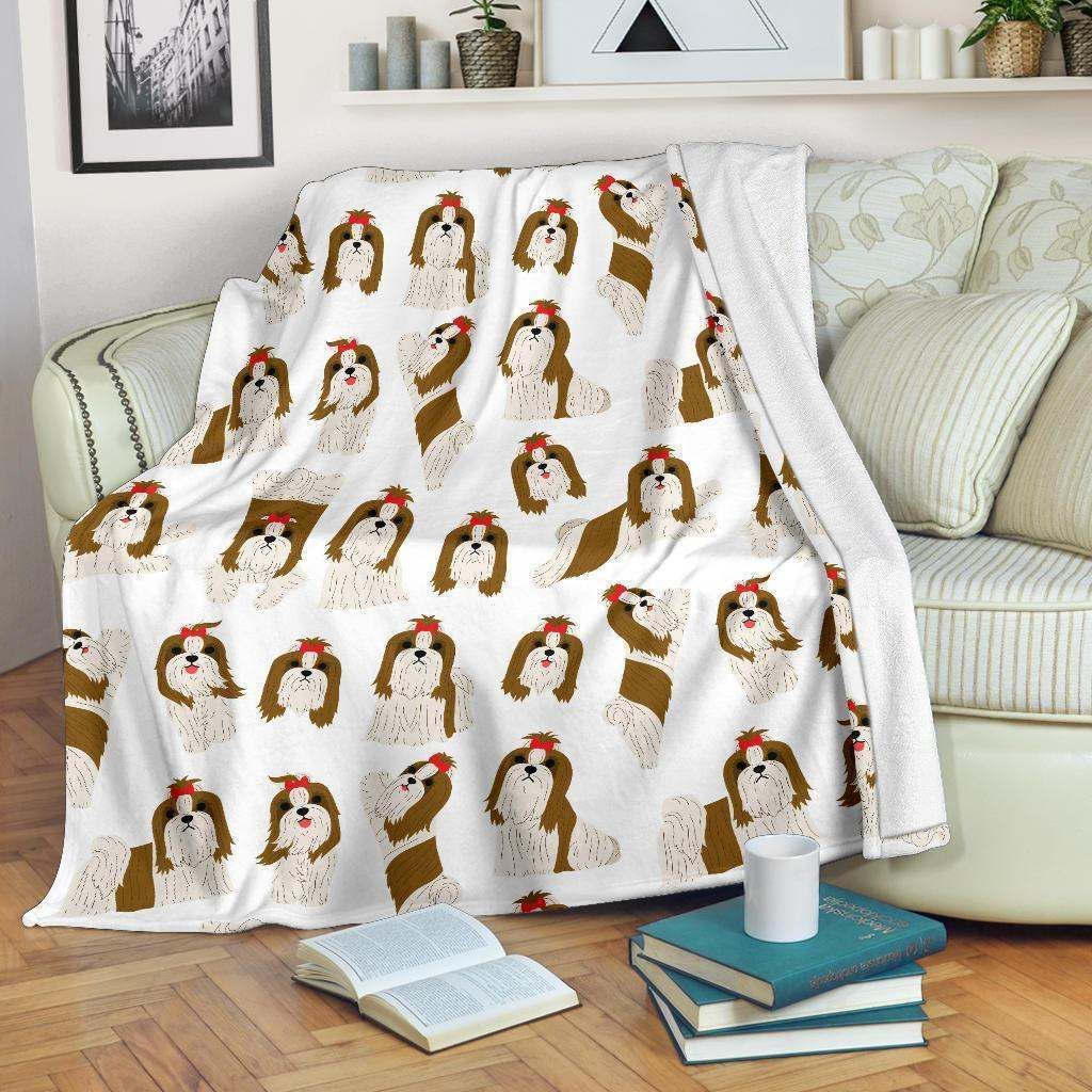 Dog Shih Tzu Sherpa Fleece Blanket
