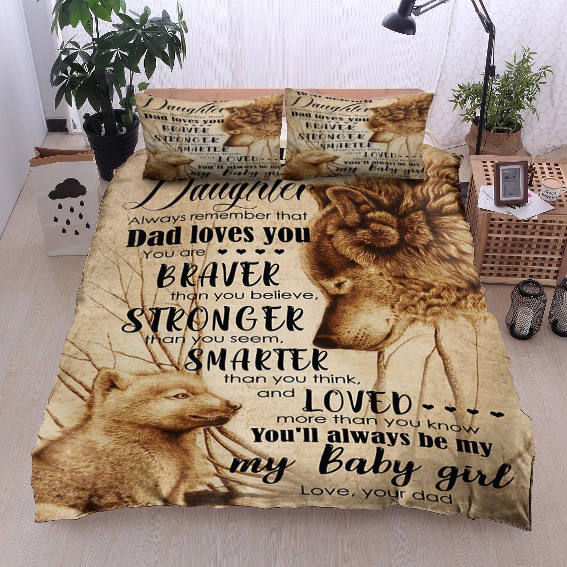 Dog To My Beautiful Daughter Love Your Dad Bedding Set