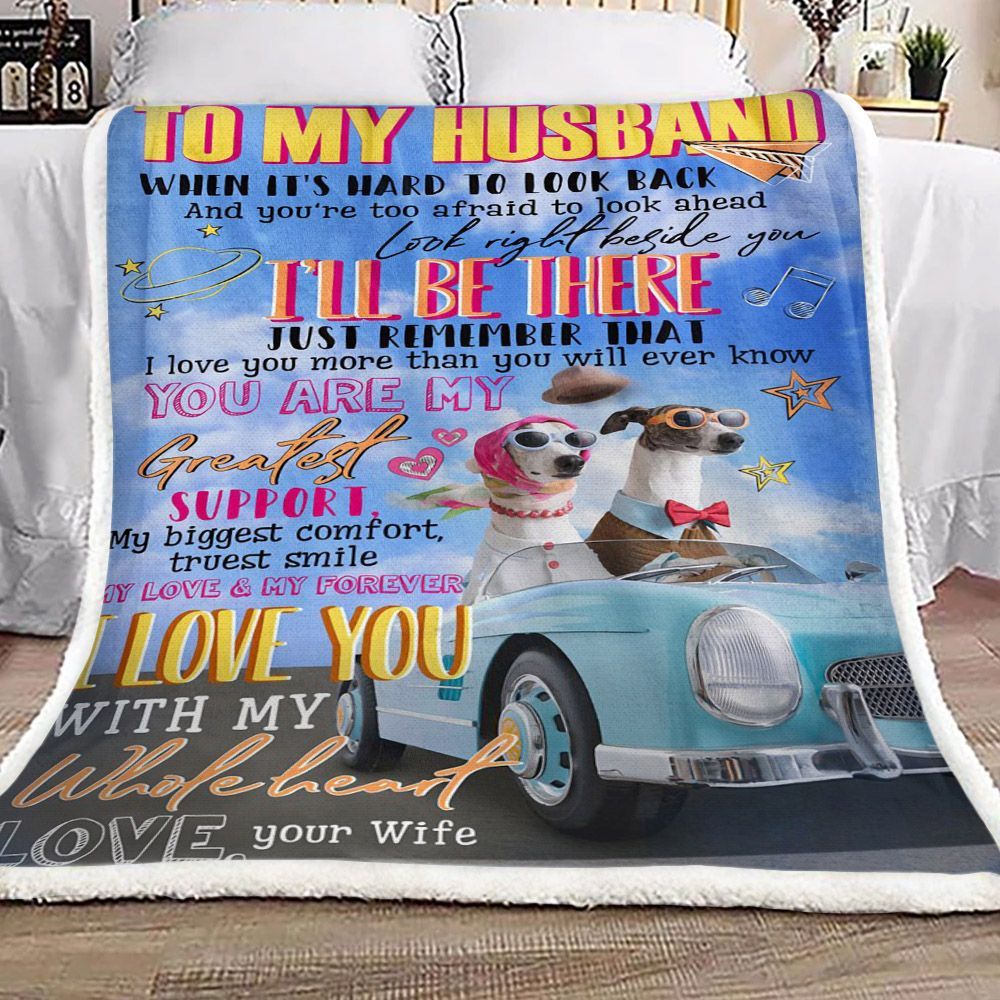 Dog To My Husband Sherpa Fleece Blanket