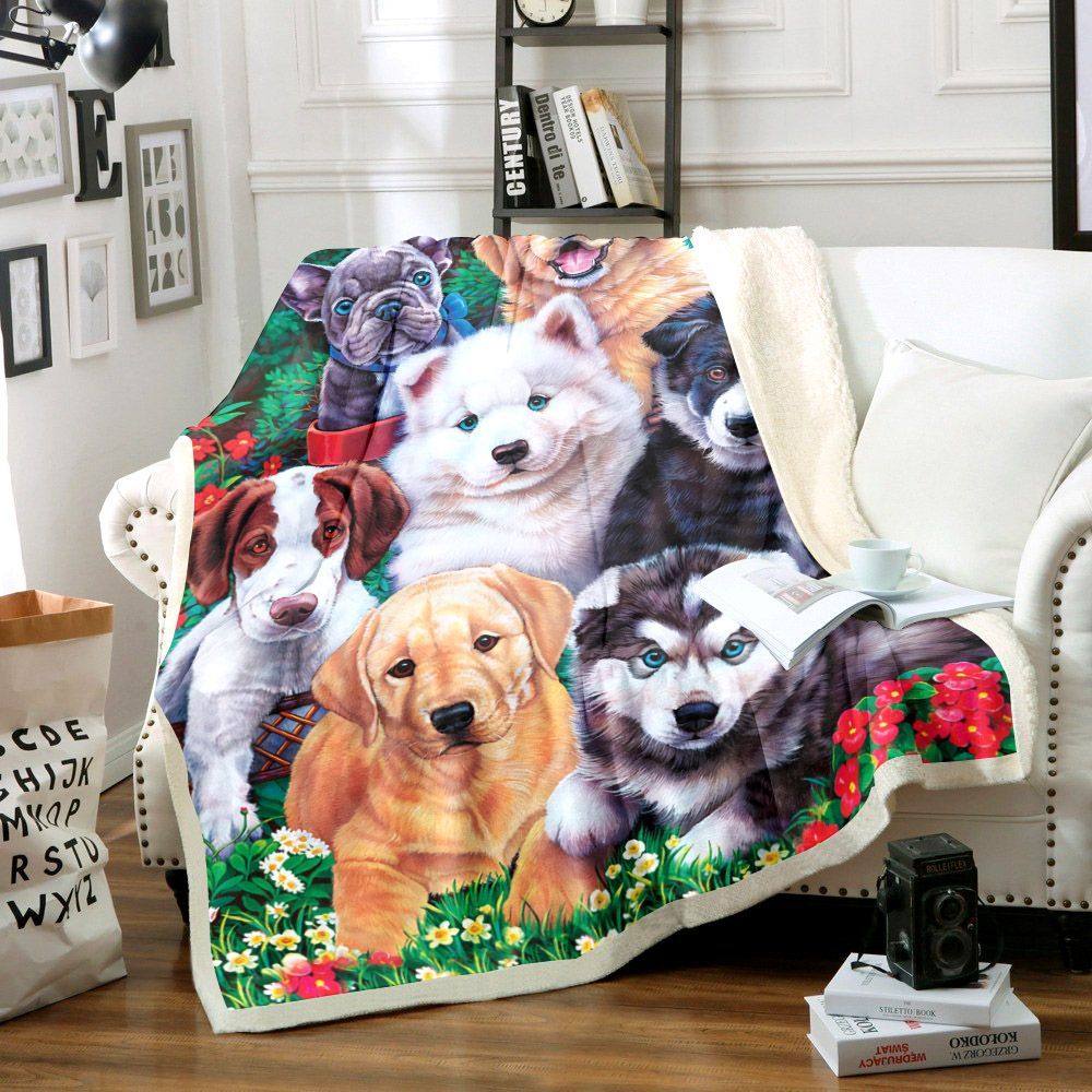 Dog Sherpa Fleece Blanket