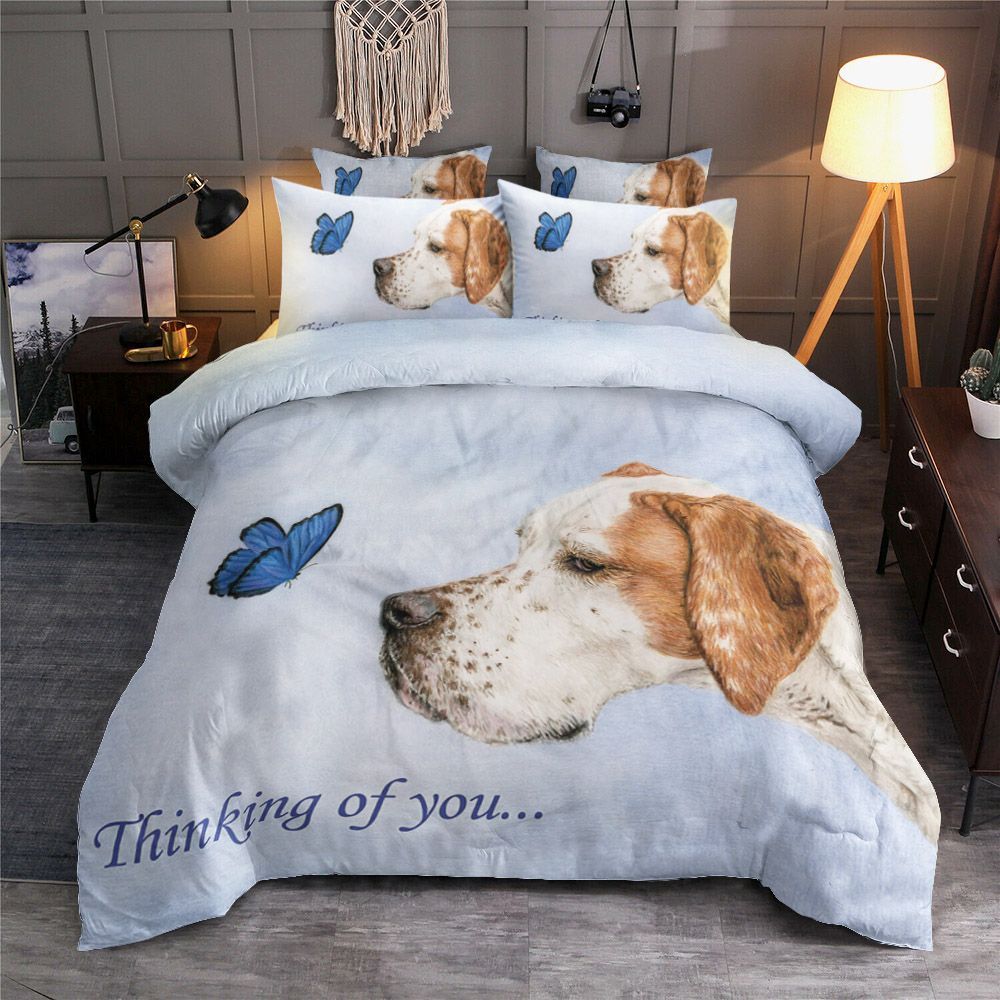 Dog With Butterfly Bedding Set