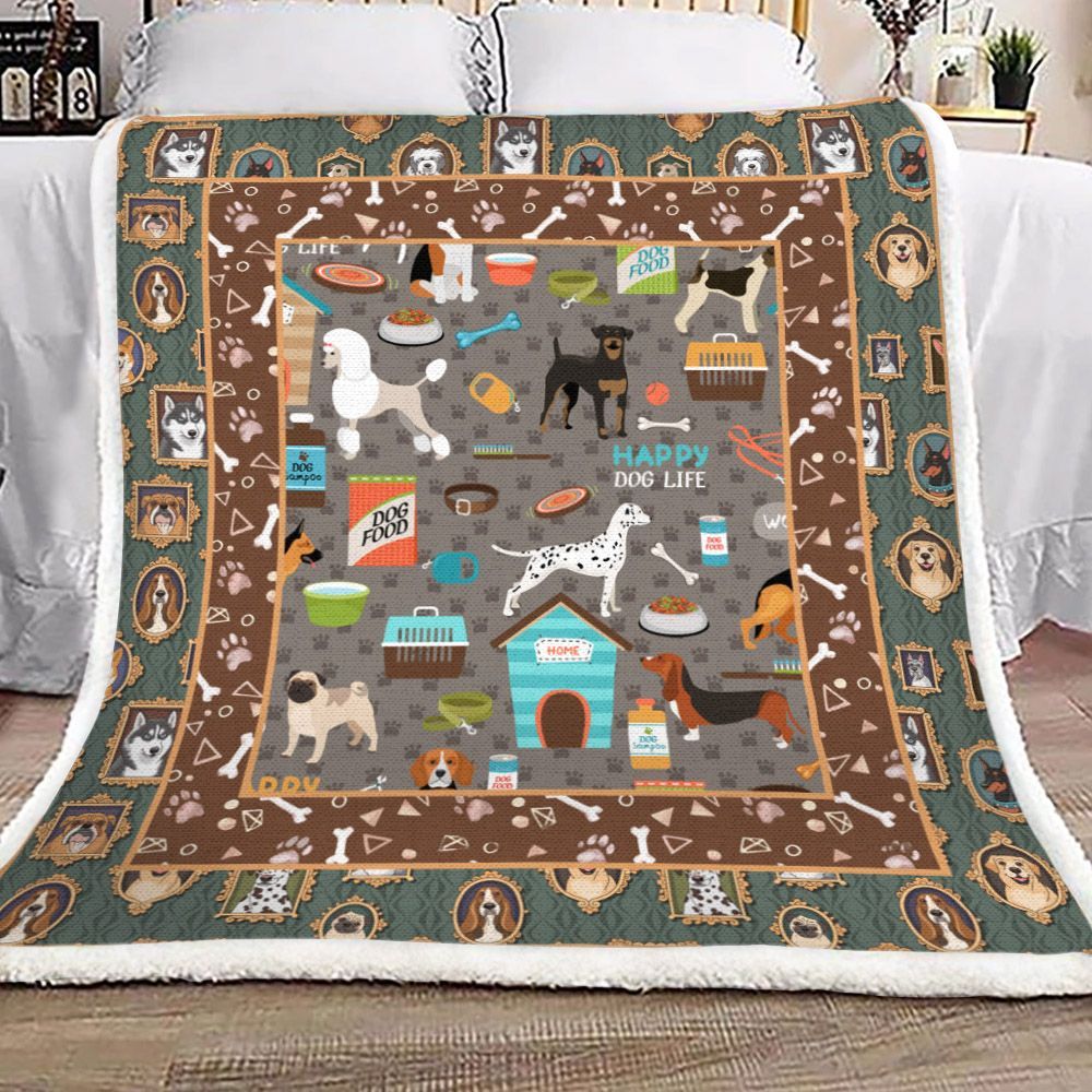 Dog Sherpa Fleece Blanket