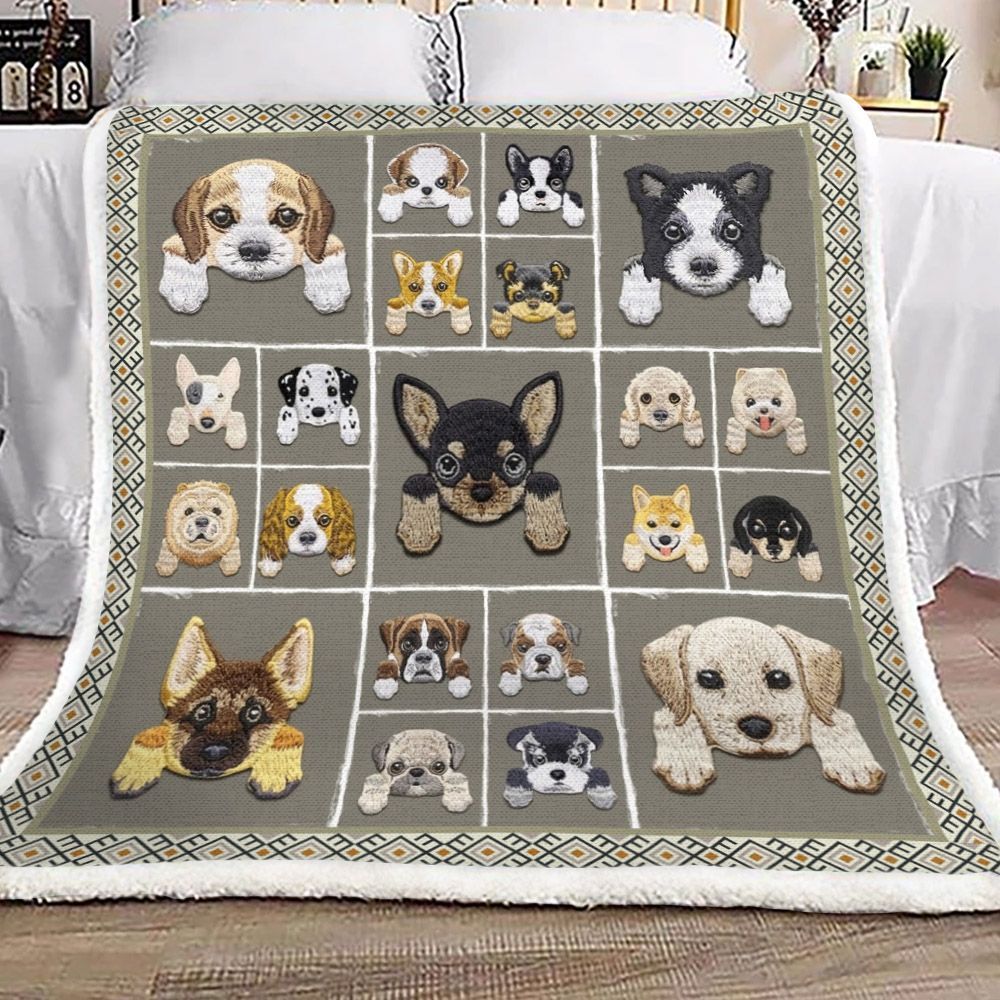 Dog Sherpa Fleece Blanket