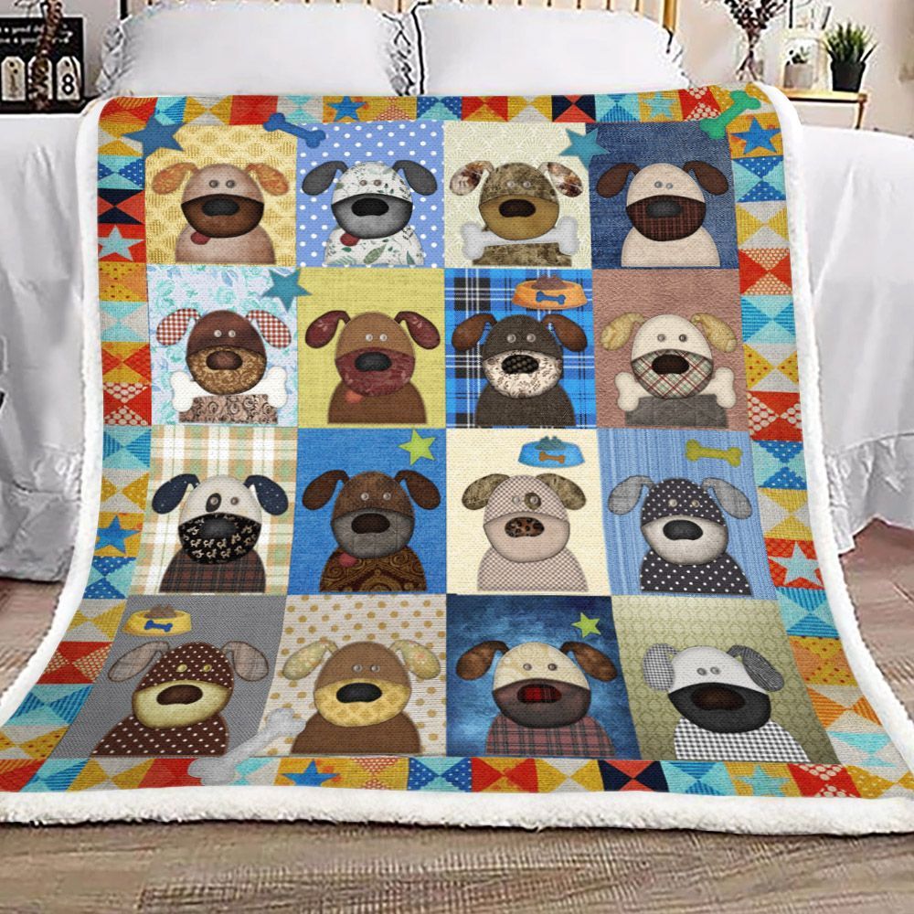 Dog Sherpa Fleece Blanket