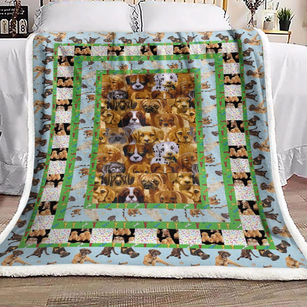 Dog Sherpa Fleece Blanket