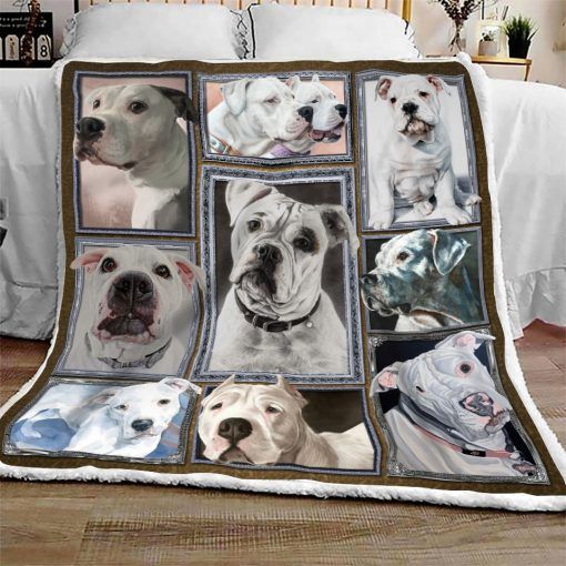 Dogo Argentino Sherpa Fleece Blanket