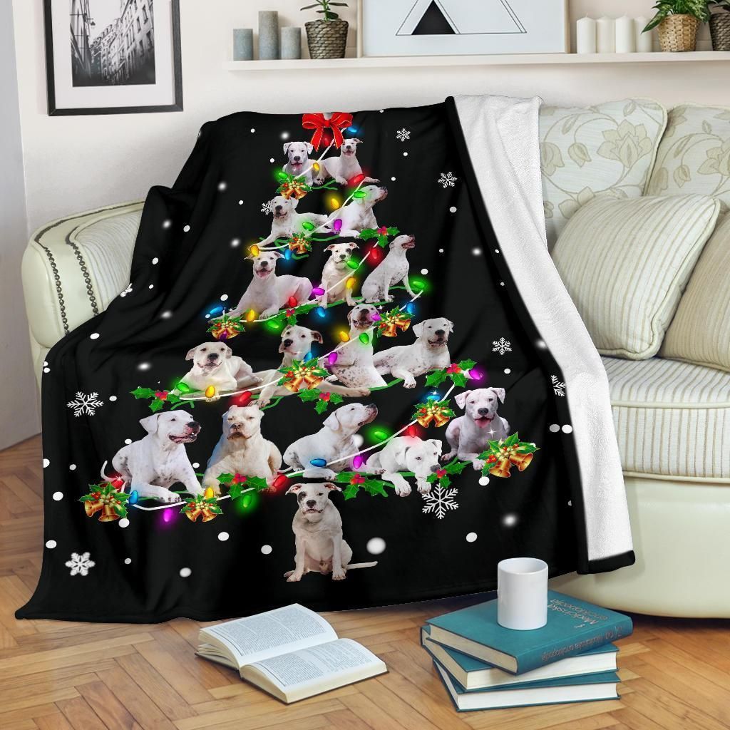 Dogo Argentino Sherpa Fleece Blanket
