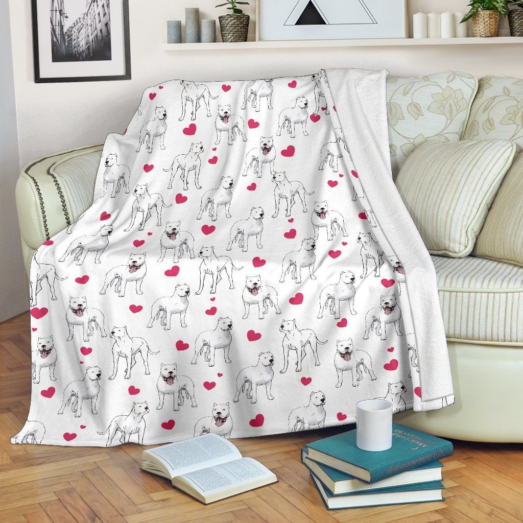Dogo Argentino Sherpa Fleece Blanket