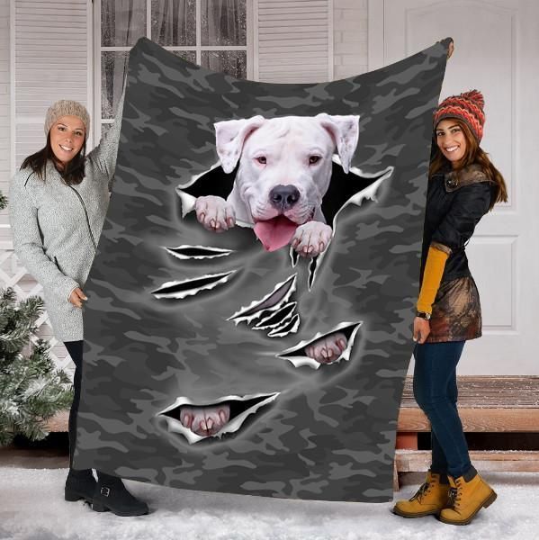 Dogo Argentino Dog Sherpa Fleece Blanket