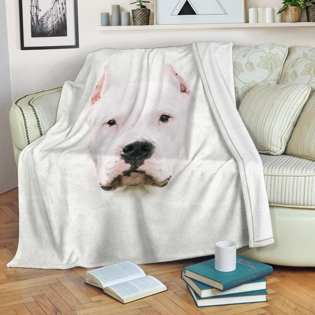 Dogo Argentino Face Sherpa Fleece Blanket