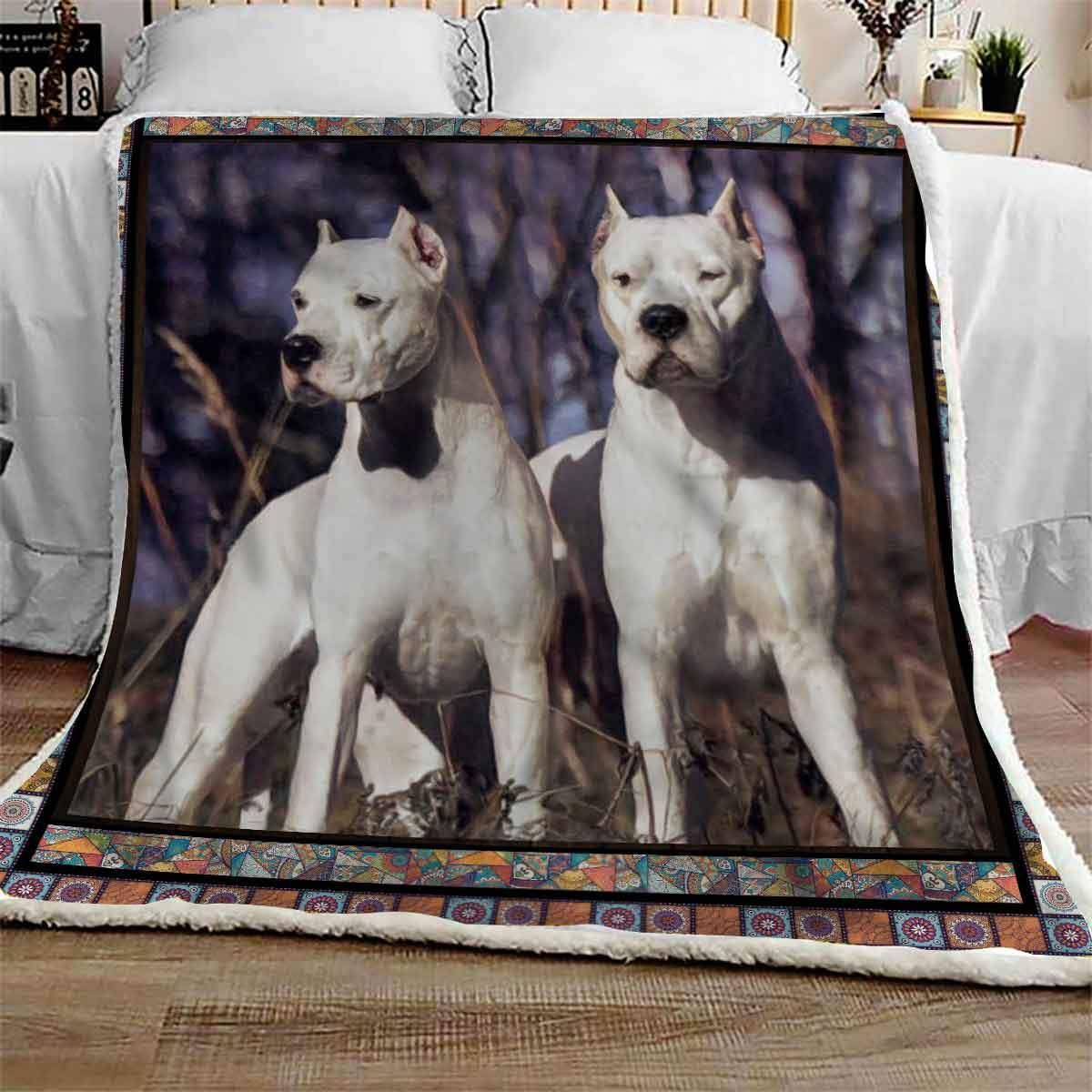 Dogo Argentino Together Sherpa Fleece Blanket