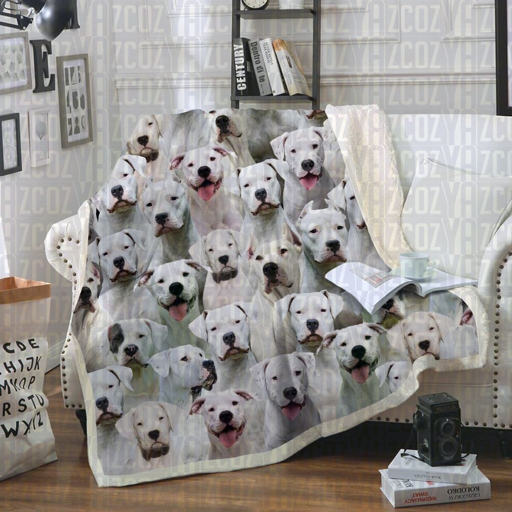 Dogo Argentinoes Sherpa Fleece Blanket