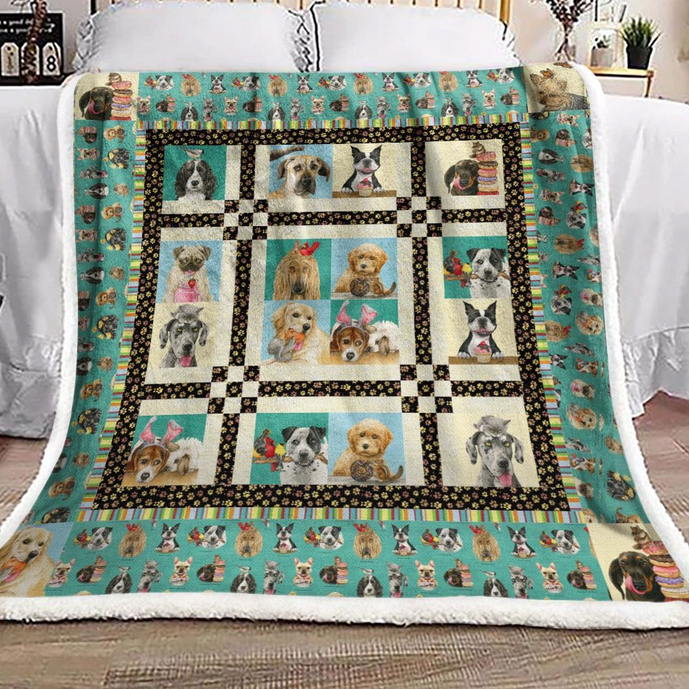 Dogs Adventures Sherpa Fleece Blanket