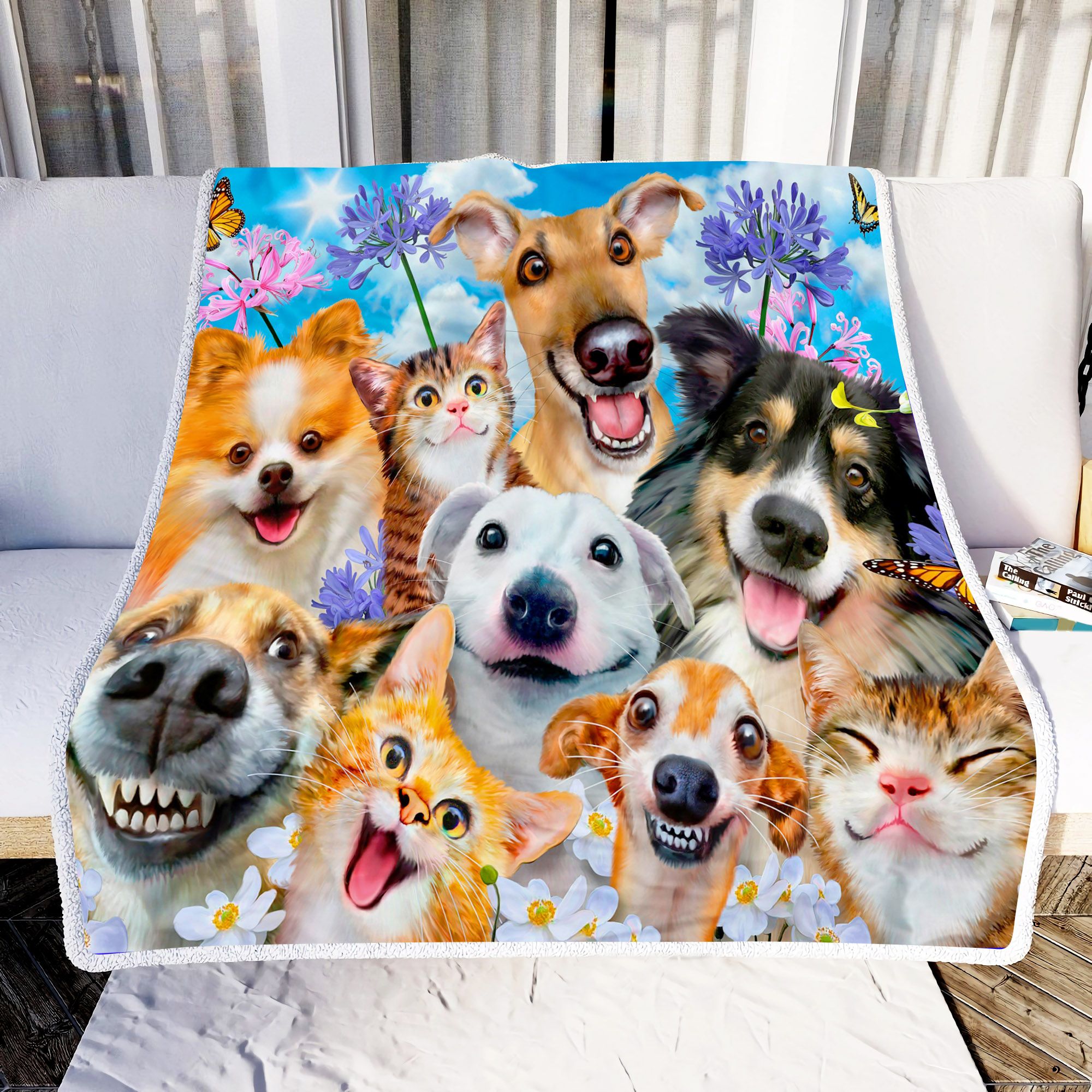Dogs And Cats Are Friend Fleece Blanket