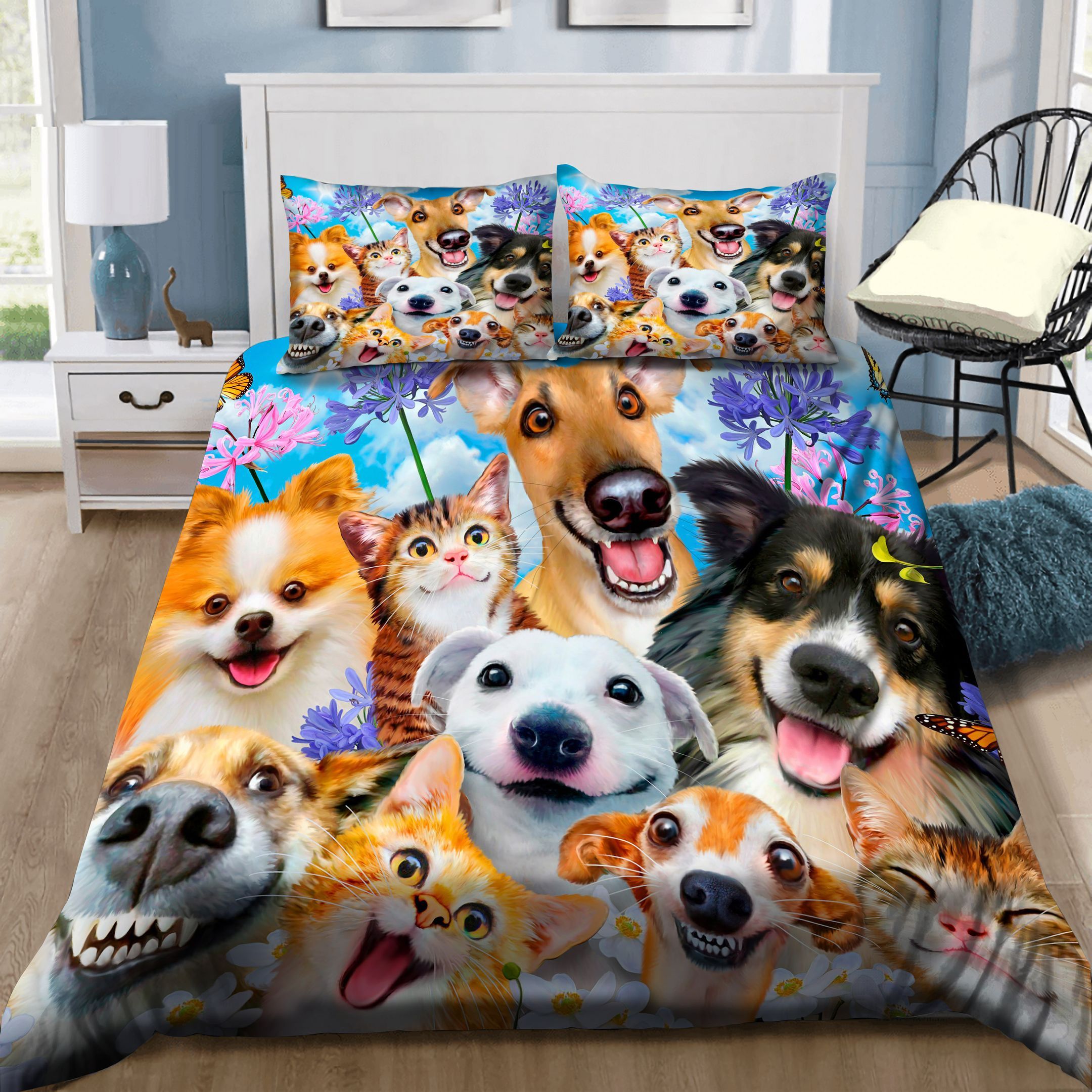 Dogs And Cats Are Friend Bedding Set