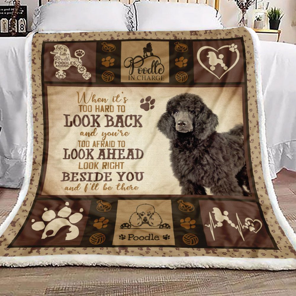 Dogs Black Poodle Beside You Fleece Blanket