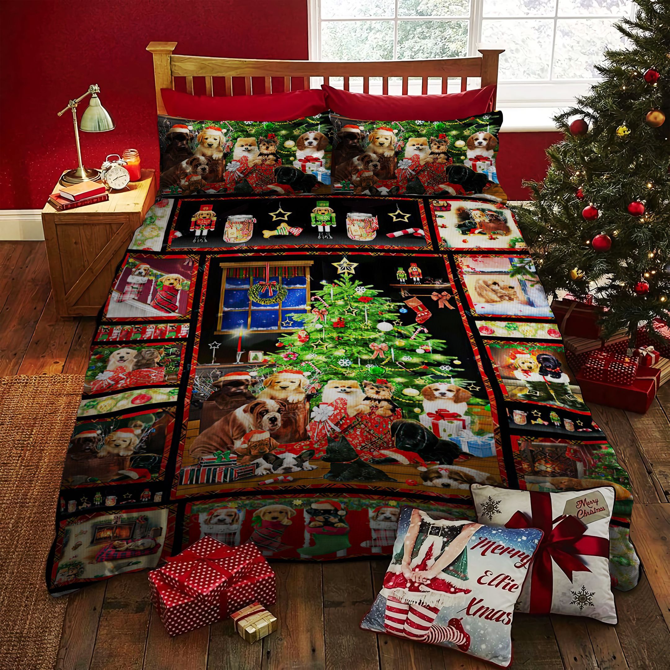 Dogs Christmas Bedding Set