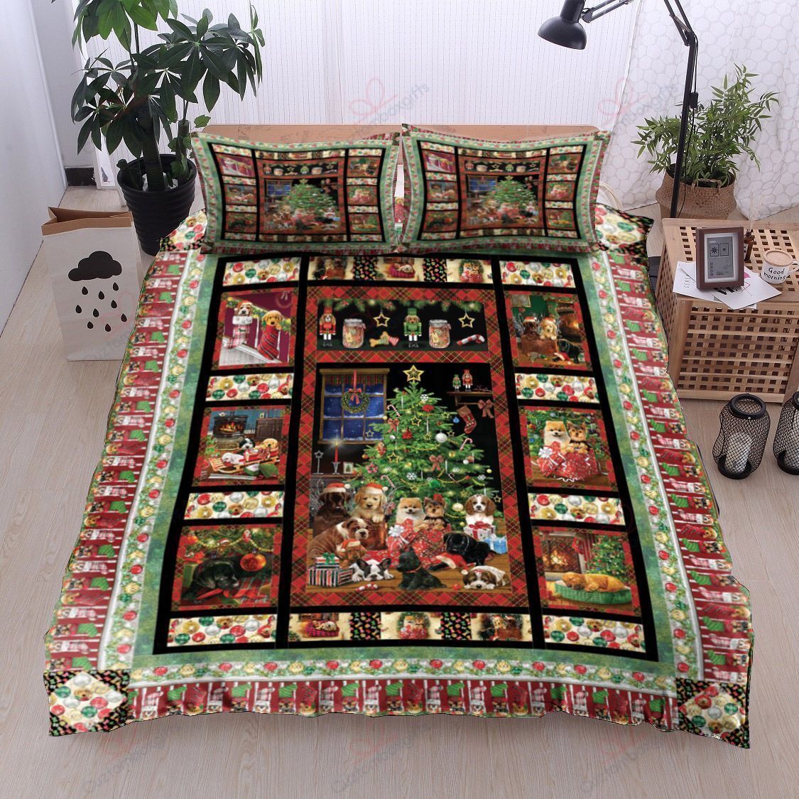 Dogs Christmas Bedding Set