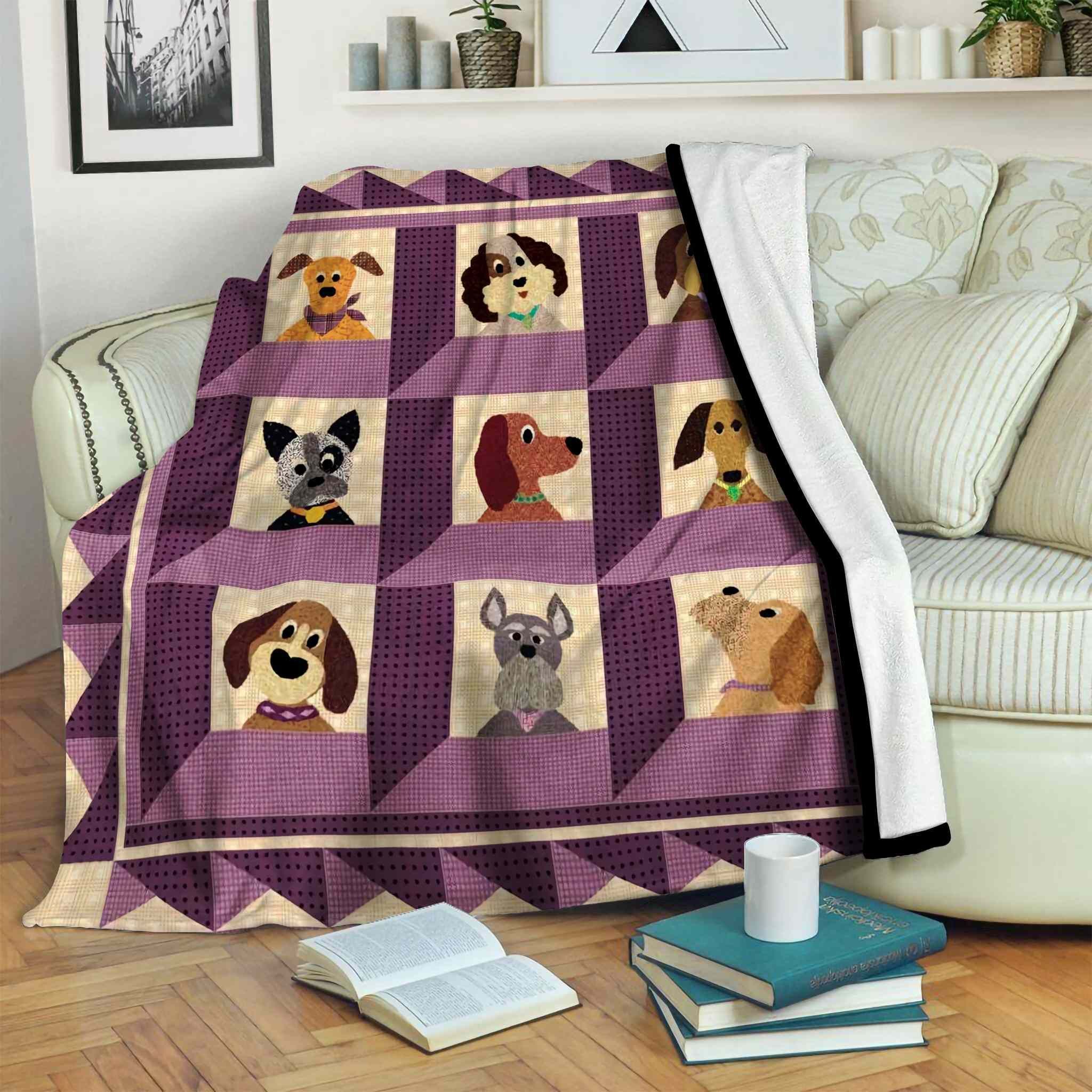 Dogs Sherpa Fleece Blanket