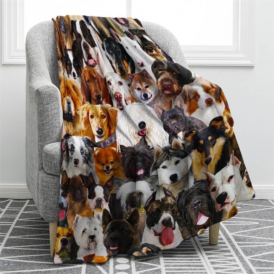 Dogs Sherpa Fleece Blanket