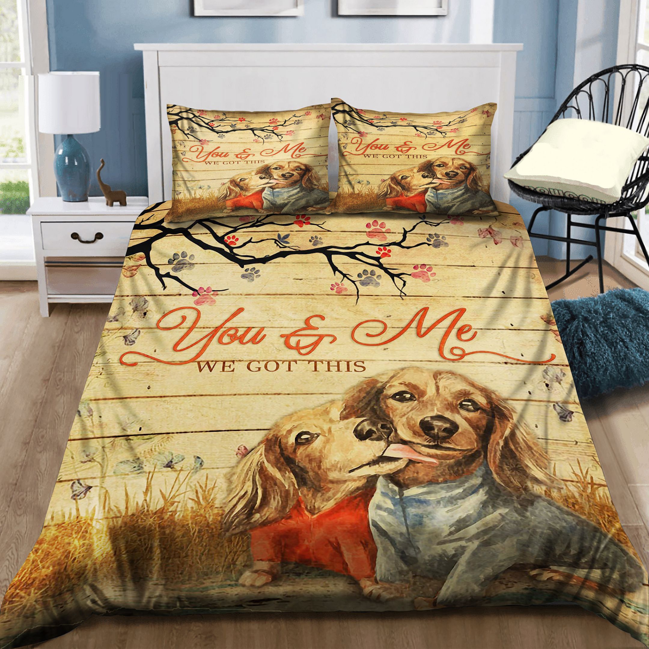 Dogs Cocker You And Me Bedding Set