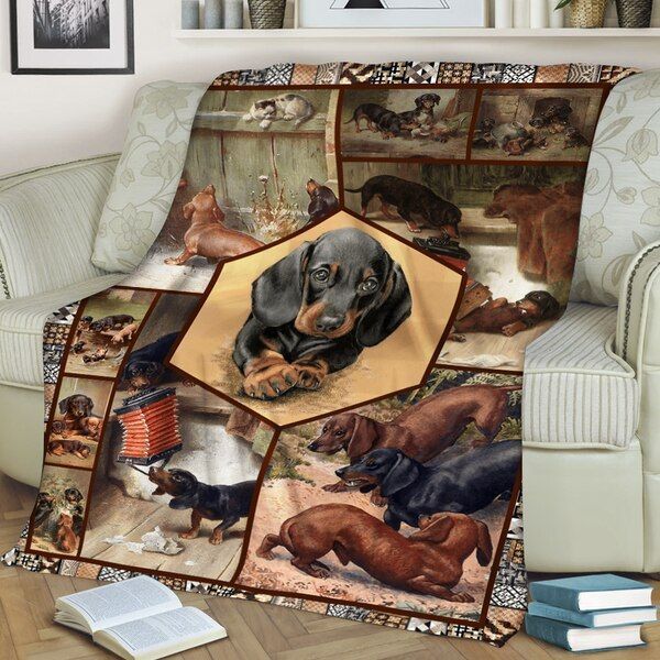Dogs Dachshund Sherpa Fleece Blanket