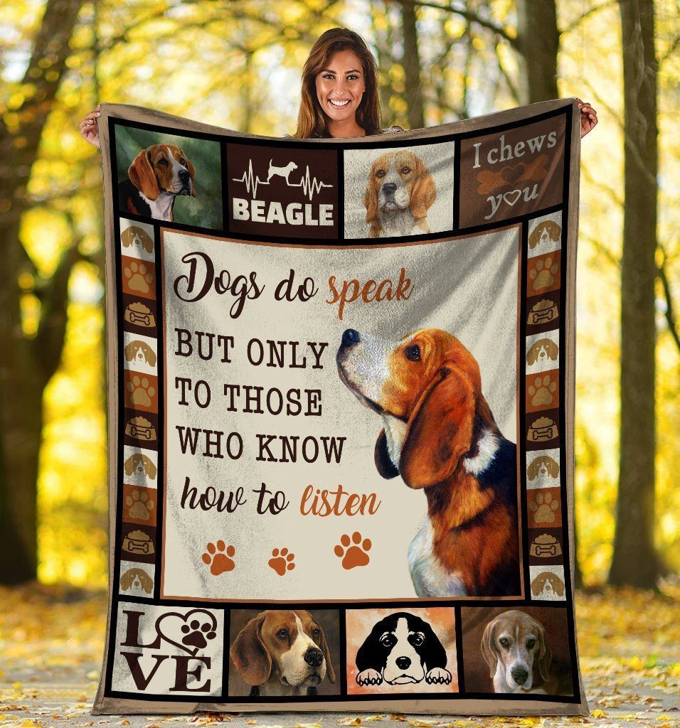 Dogs Do Speak Beagle Dog Fleece Blanket