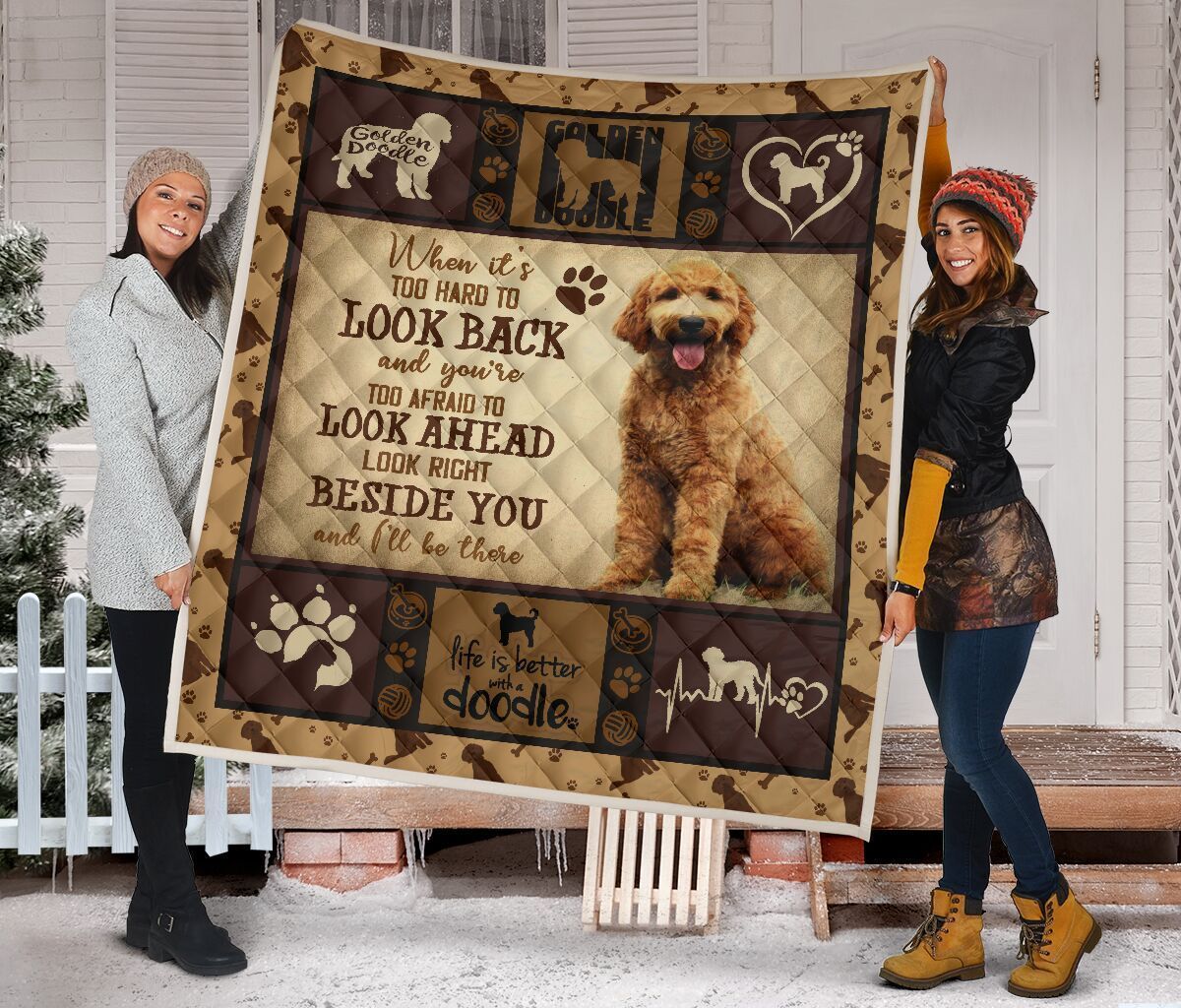 Dogs Goldendoodle Beside You GS-CL-DT2706 Quilt Blanket