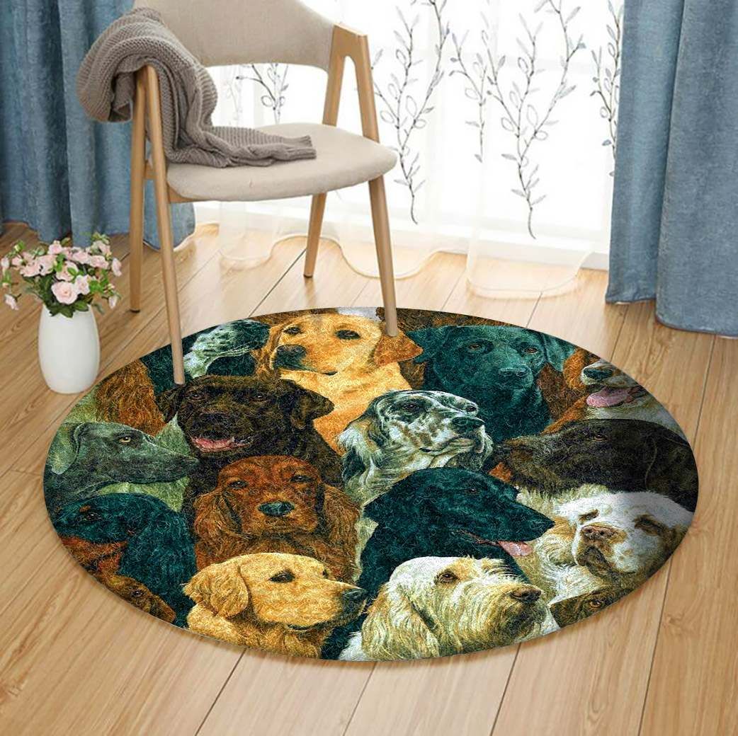 Dogs Round Carpet