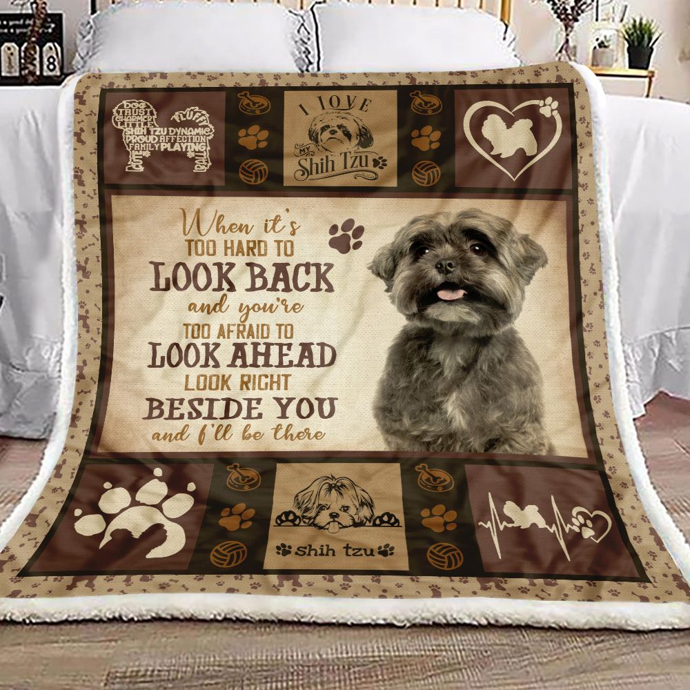 Dogs Shih Tzu Beside You Fleece Blanket