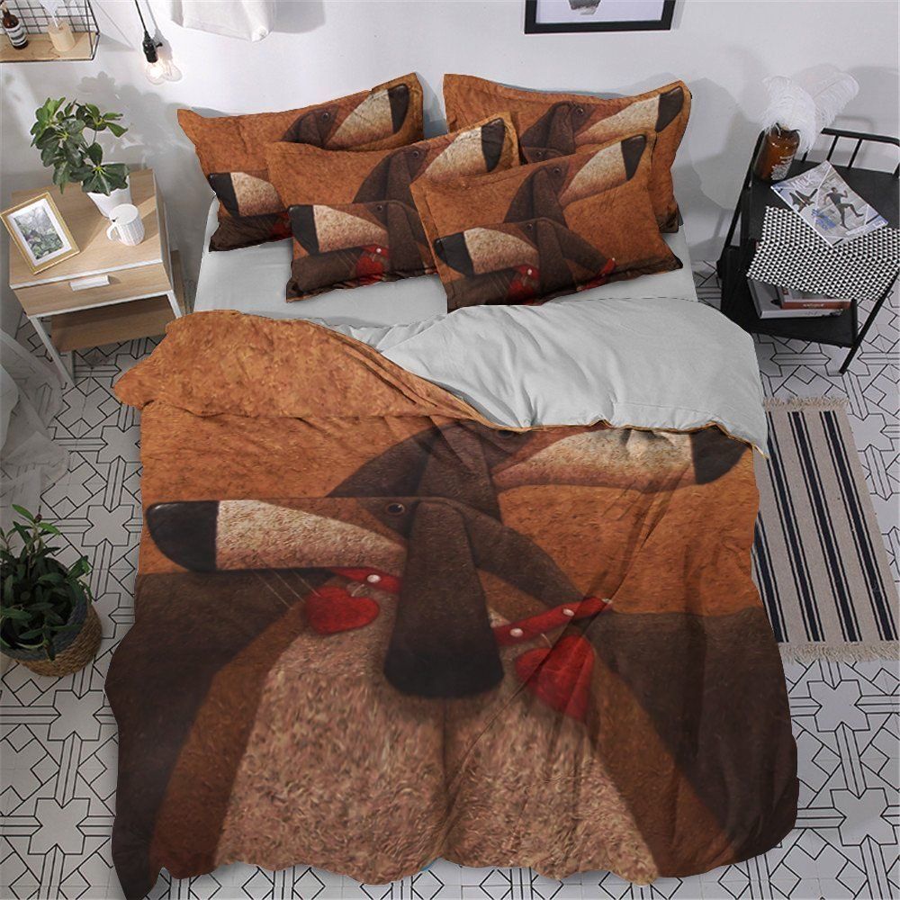 Dogs Cotton Bed Sheets Spread Comforter Bedding Set