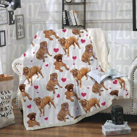 Dogue De Bordeaux Sherpa Fleece Blanket