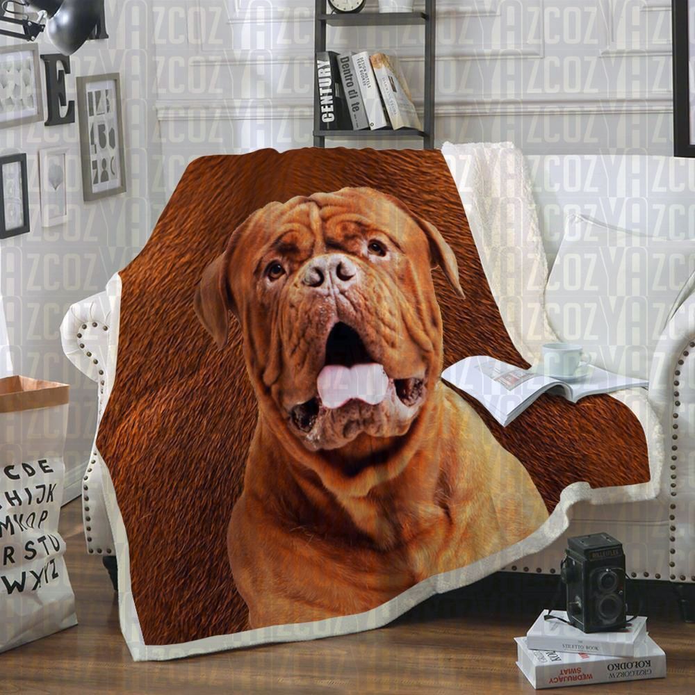 Dogue De Bordeaux Sherpa Fleece Blanket