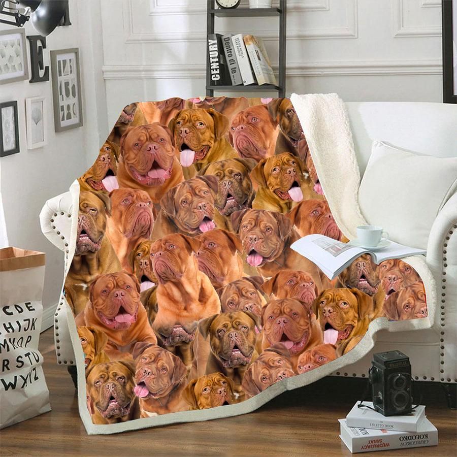 Dogue De Bordeaux Sherpa Fleece Blanket