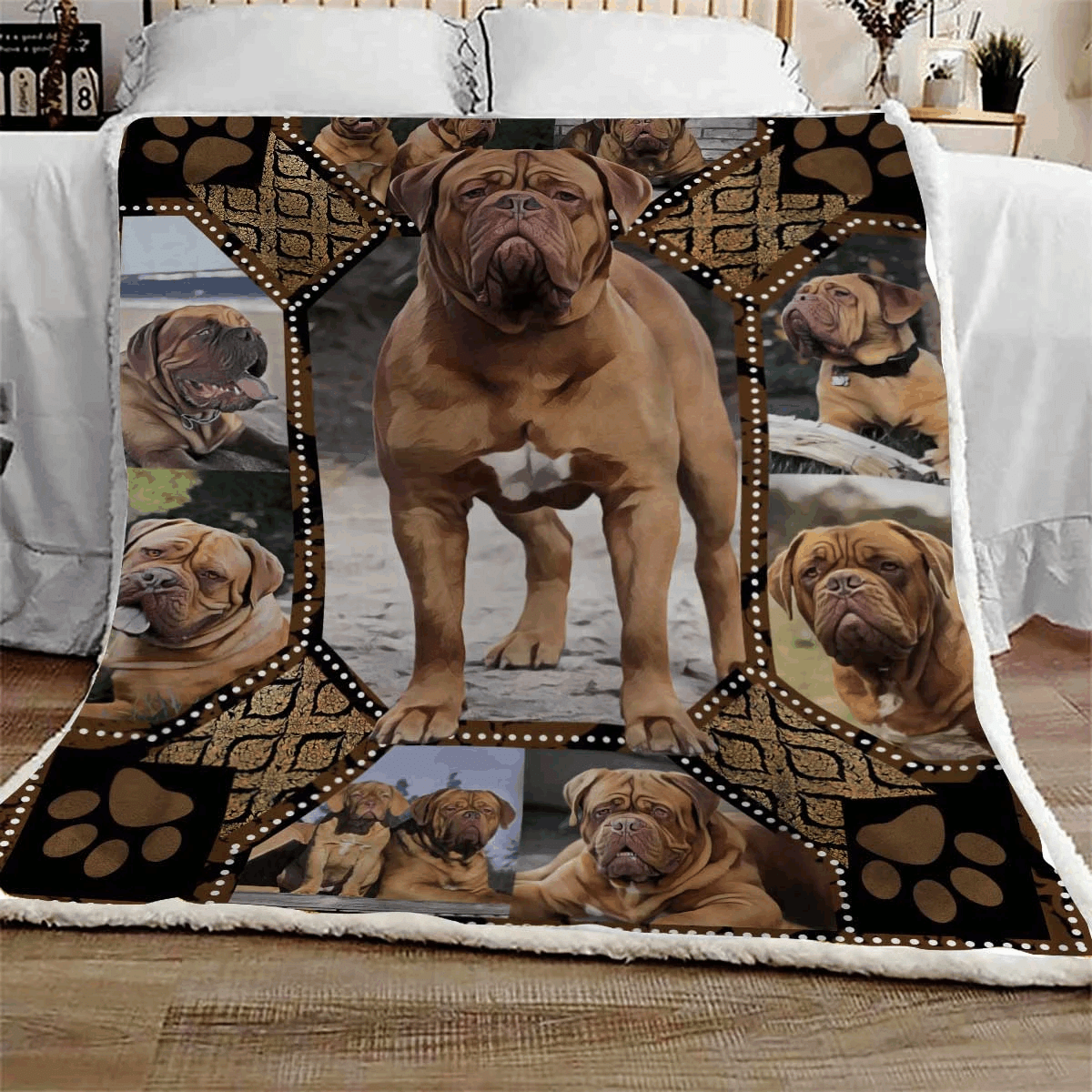 Dogue De Bordeaux Sherpa Fleece Blanket