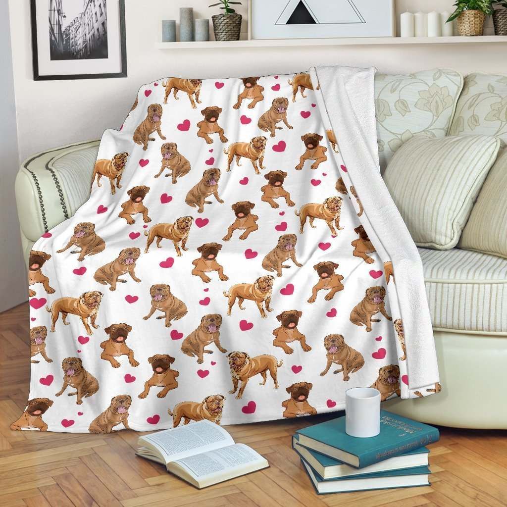 Dogue De Bordeaux Heart Blanket