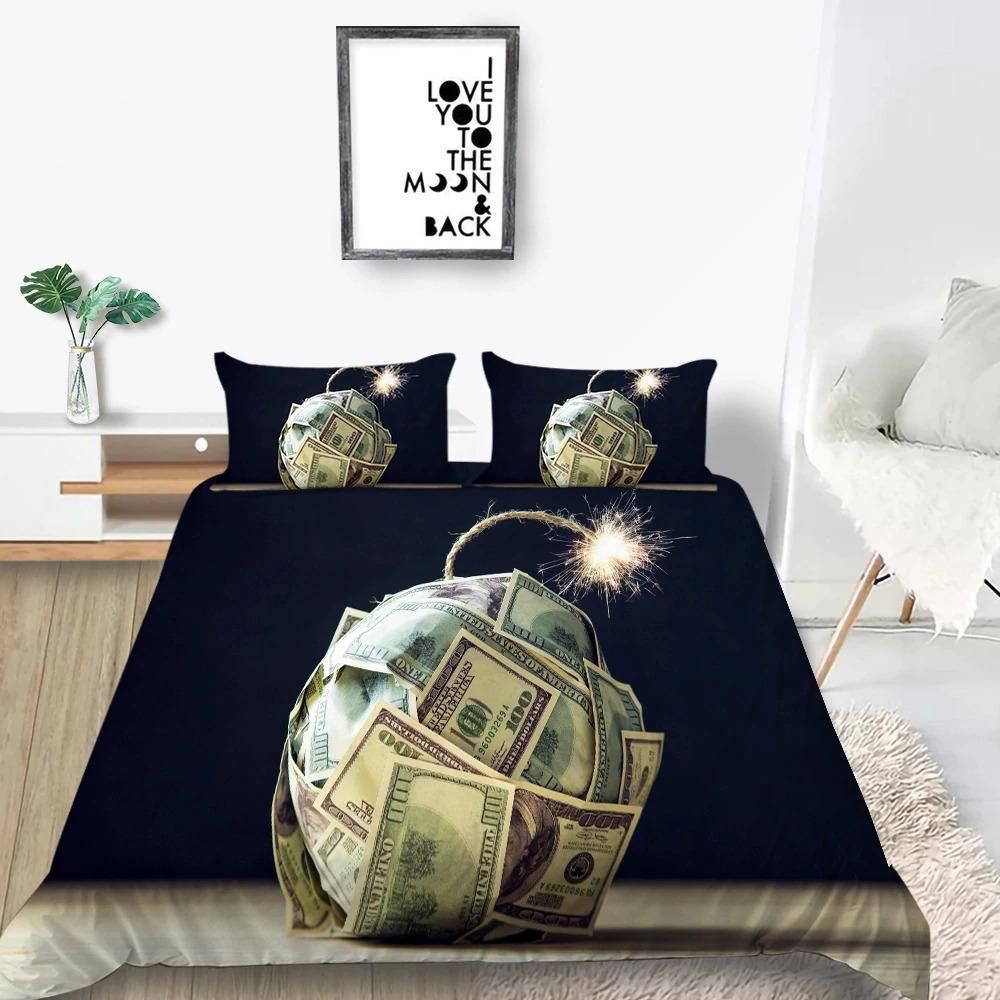 Dollar Note Warped Bedding Set