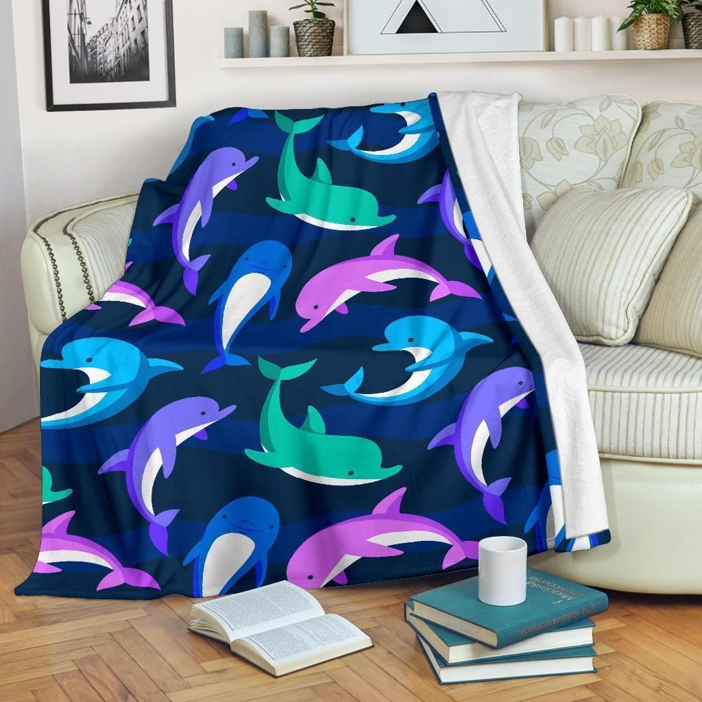 Dolphin Baby Colorful Soft Fleece Blanket
