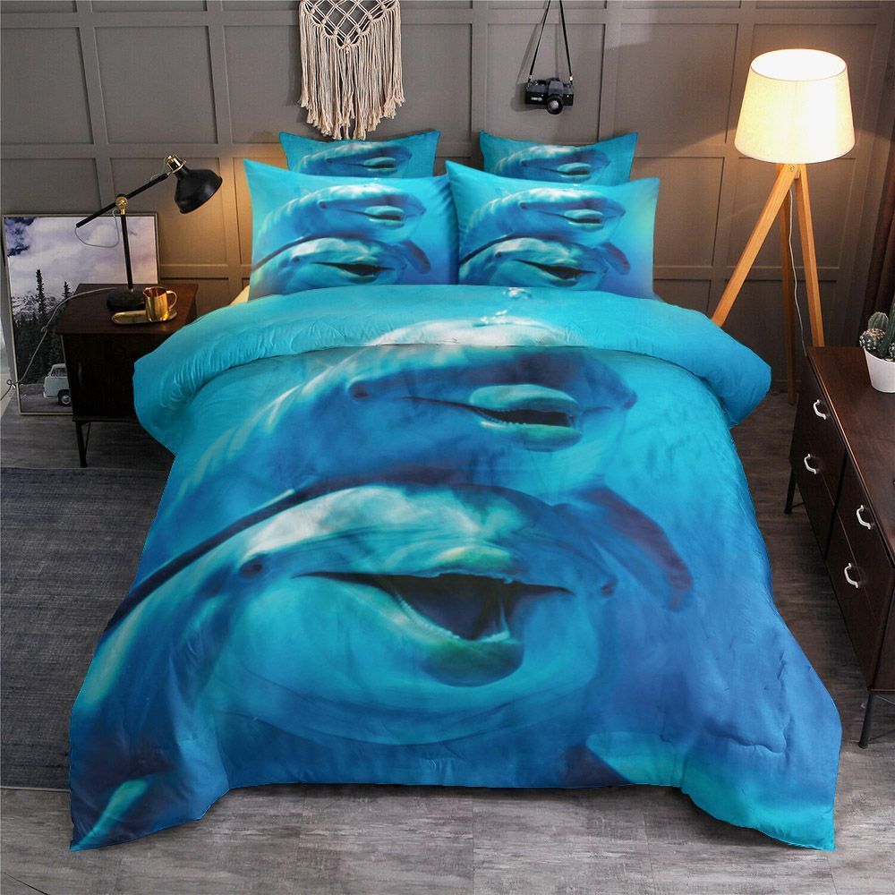 Dolphin Blue Bedding Set